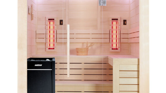Kombinovaná finská sauna s infrazářiči AWT E1202B IR topol 202x198 9kW Vitro