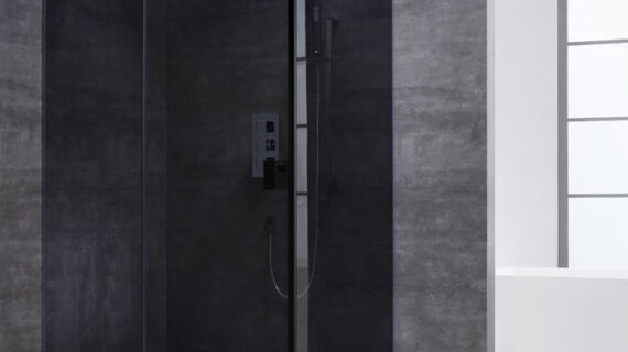Sprchový kout LAS1500-B černá 150x90 levá verze